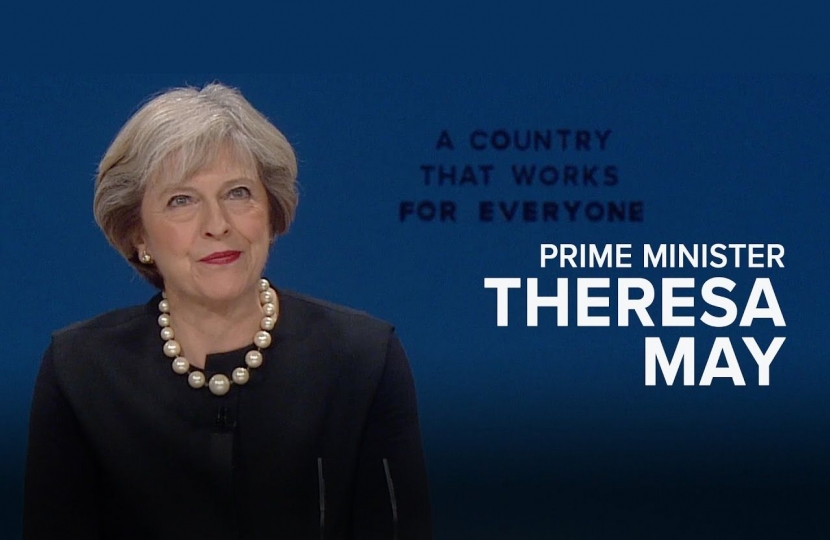 Prime Minister Theresa May speaking at the 2016 Conservative party conference - the 2017 conference is being held in Manchester from 1st to 4th October.