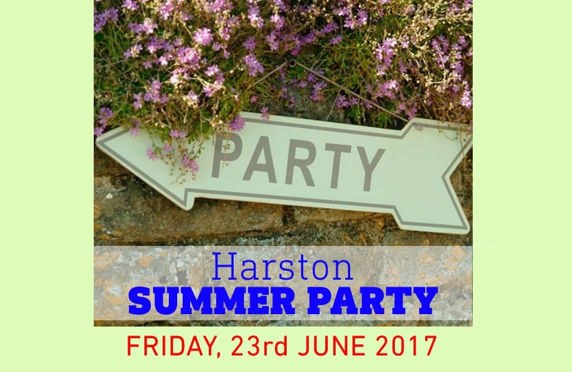 Have a lovely afternoon at the Harston Summer Party on 23rd June - Heidi Allen MP will be there, too!