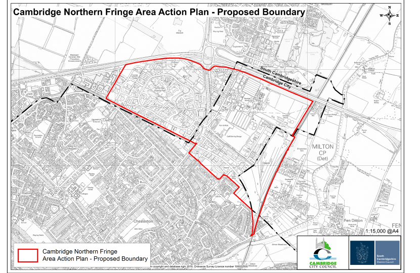 An outline of the site.  Its future will be discussed by SCDC and Cambridge City councillors over the coming weeks.