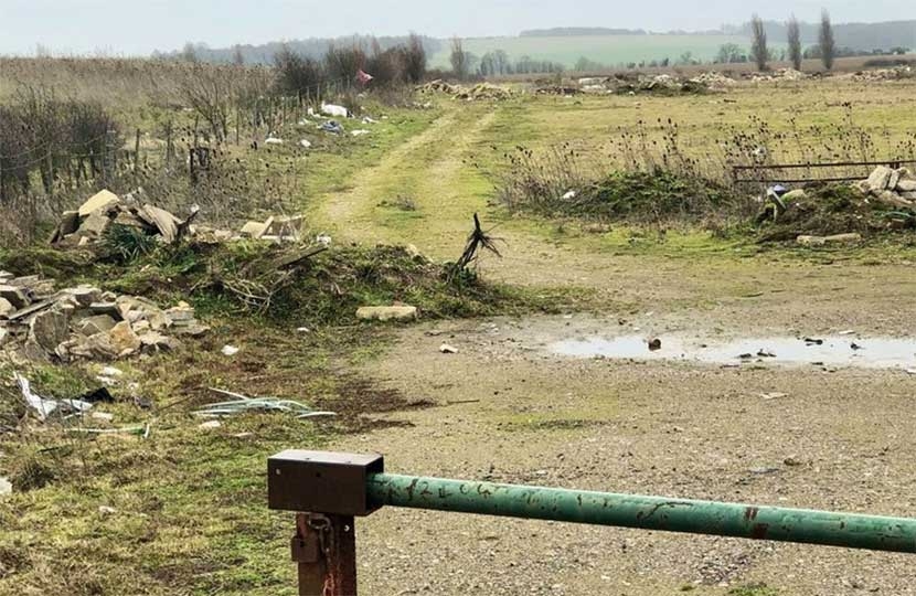 Typical results of fly tipping: an unsightly, ruined landscape dangerous to birds, animals and humans alike.  Photo: Peter Topping.
