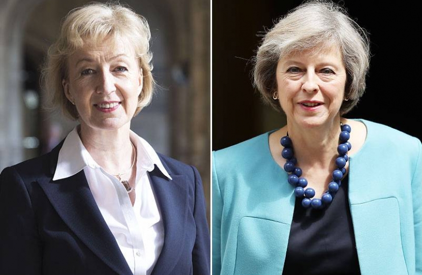 Andrea Leadsom MP and Theresa May MP.  Discuss their merits on 21 July at Foxton