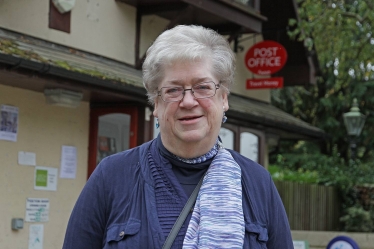 Barbara Kettel, the Conservative candidate for the Foxton ward in the South Cambridgeshire District Council elections on 3rd May 2018.  As a result of the boundary changes which take effect from May, Foxton goes from a two-village ward (Foxton and Fowlmere) to a ward covering five villages: Fowlmere, Foxton, Great Chishill, Heydon and Little Chishill.  Barbara is keen to bring people together and give them a voice to influence the future of their community and is seen here by Foxton’s village stores and pos