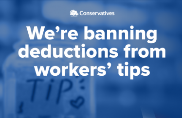 The Conservatives are introducing new laws to make sure staff in the hospitality industry don’t have a percentage of their tips deducted by their employer.